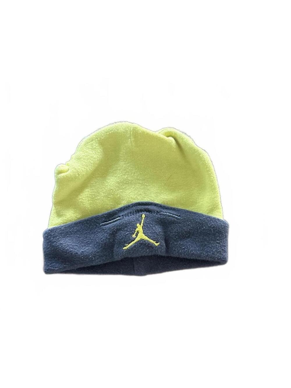 Jordan Fleece Beanie Hat Yellow and Gray 0 3 6 months boys Girls Baby Hat